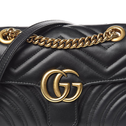 Gucci Calfskin Matelasse Mini GG Marmont Shoulder Bag Black 10 of 11