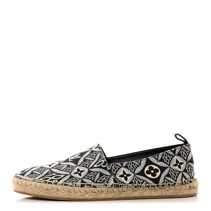 Louis Vuitton Jacquard Since 1854 Starboard Espadrille Flats 38 Grey 1 of 8