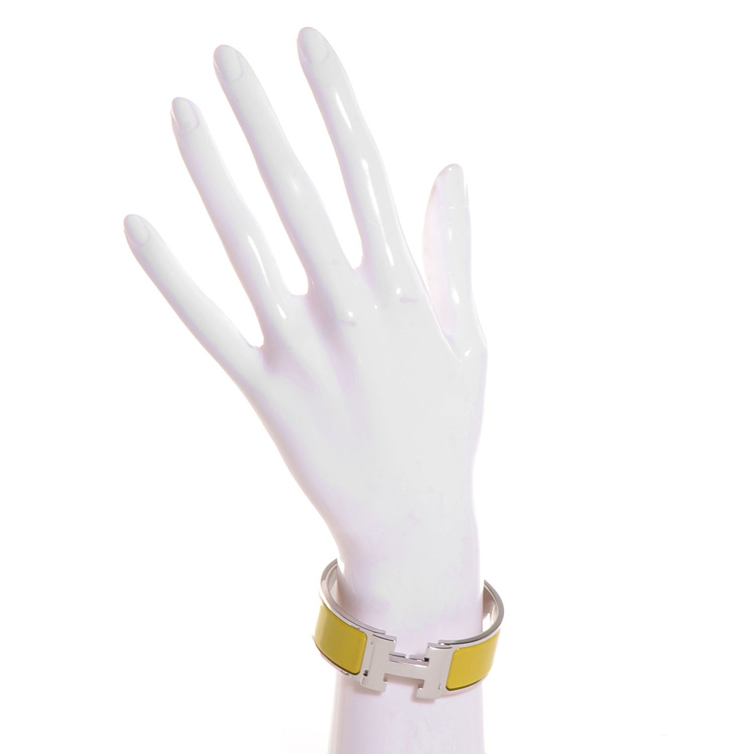 Hermes Enamel Clic Clac H Wide Bracelet PM Chartreuse 2 of 7