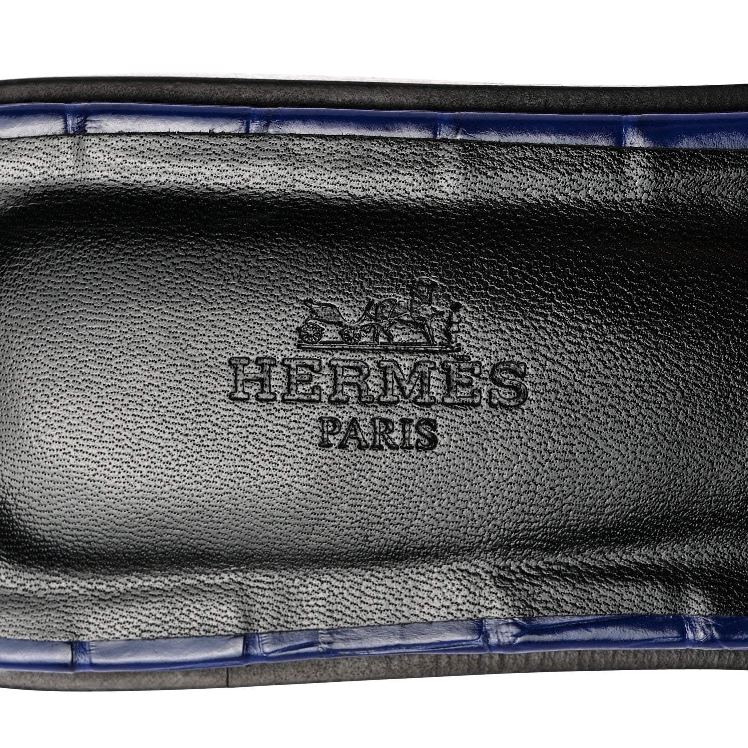 Hermes Shiny Alligator Oran Sandals 40 Bleu Electrique 8 of 10