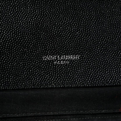 Saint Laurent Grain De Poudre Textured Mixed Matelasse Large Triquilt Monogram Satchel Black 13 of 31