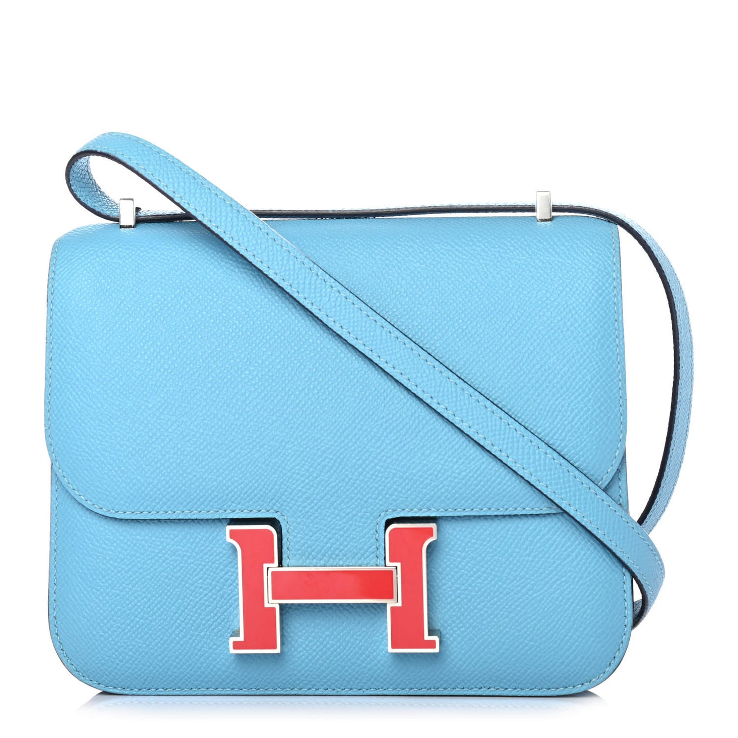 Epsom Enamel Constance 18 Bleu Du Nord Rouge De Coeur