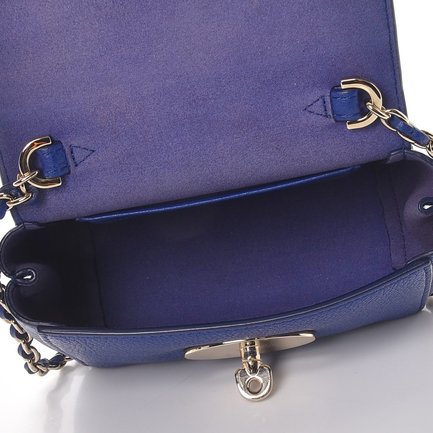 Small Classic Grain Calfskin Mini Lily Indigo