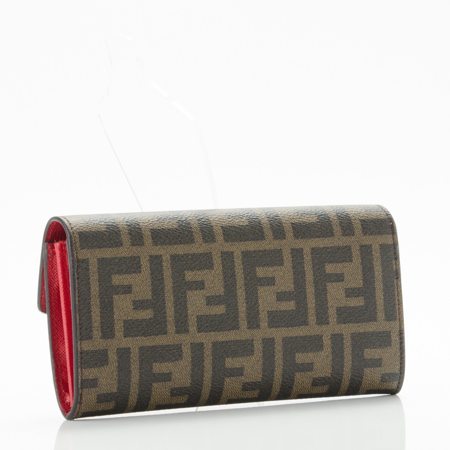 Fendi Zucca Spalmati Vitello Elite Simply Continental Wallet Tobacco Mattone 3 of 6