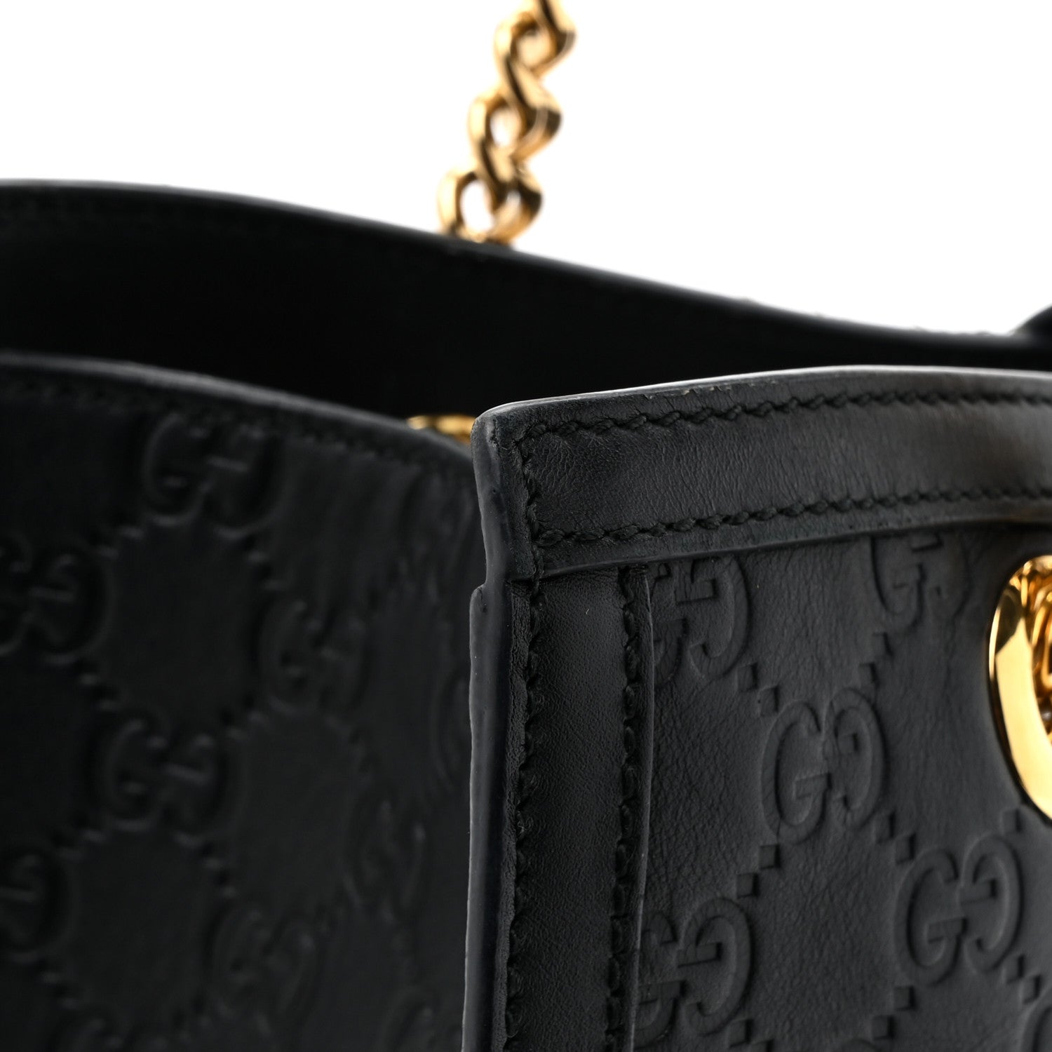 Gucci Guccissima Medium Padlock Tote Black 18 of 19
