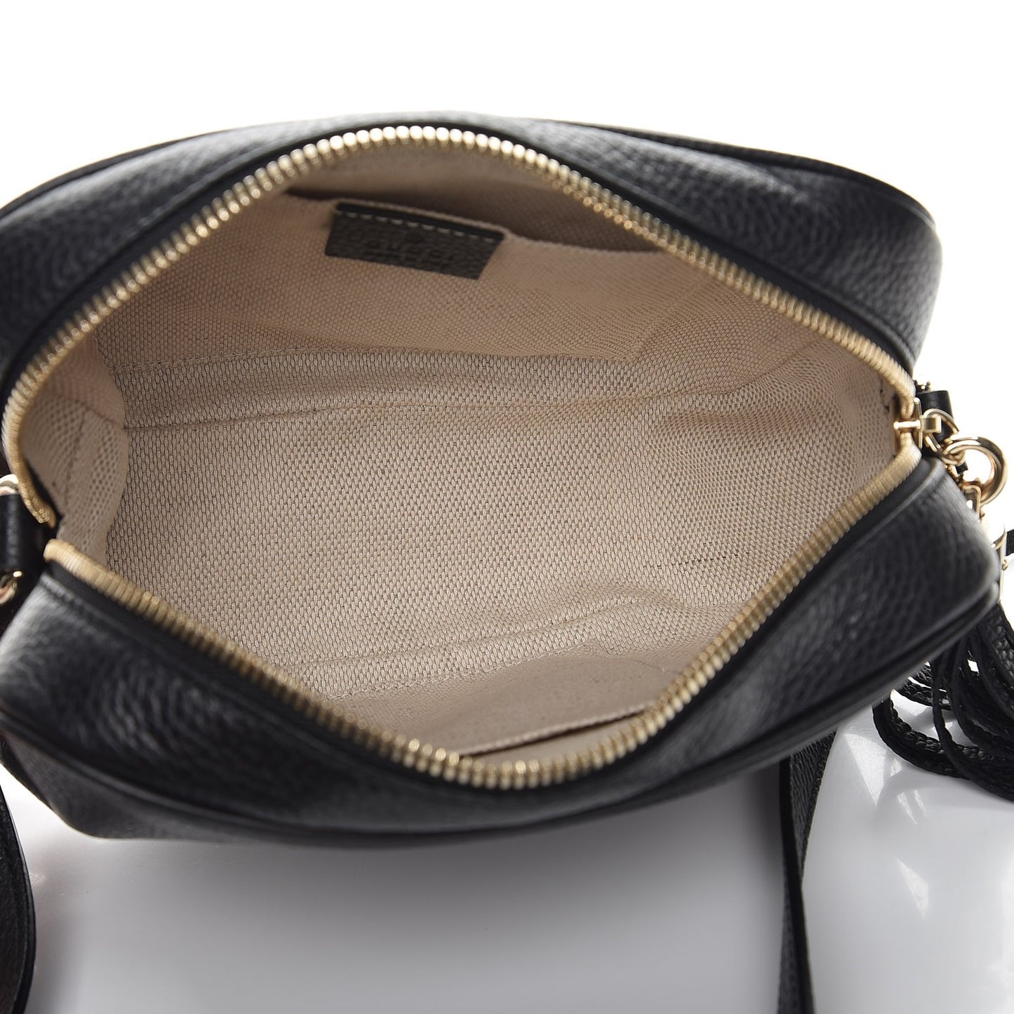 Pebbled Calfskin Small Soho Disco Bag Black