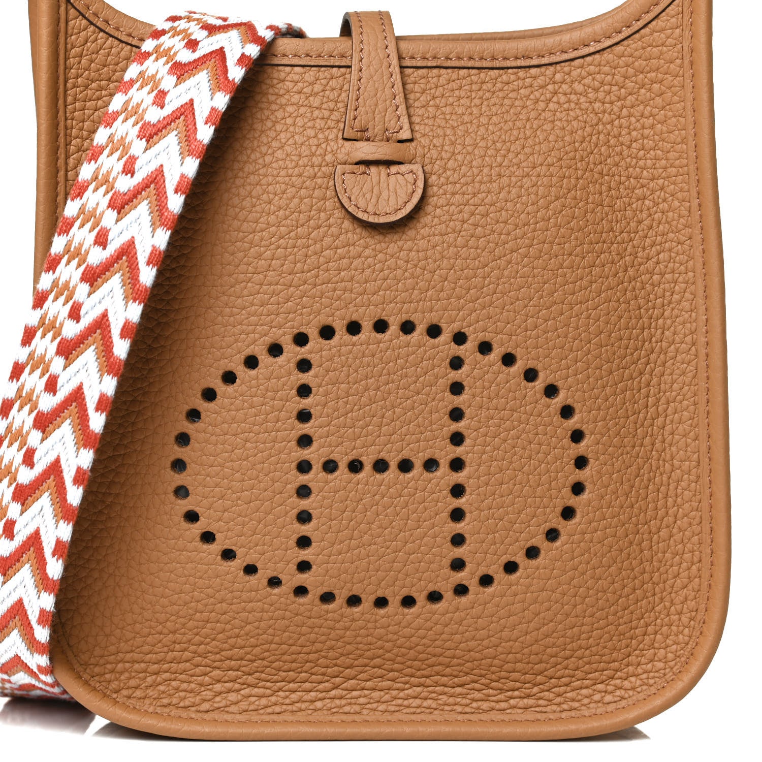Hermes Taurillon Clemence Allegro Evelyne TPM Biscuit Cornaline White Gold 7 of 11