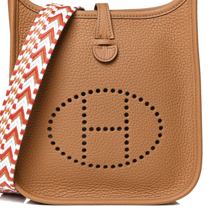 Hermes Taurillon Clemence Allegro Evelyne TPM Biscuit Cornaline White Gold 7 of 11