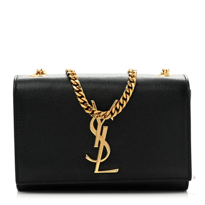 Saint Laurent Grain De Poudre Small Monogram Kate Satchel Black 1 of 10