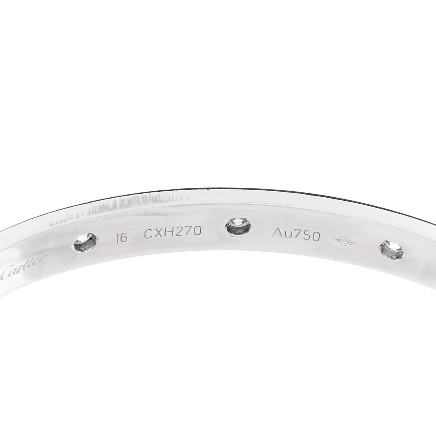 18K White Gold 10 Diamond LOVE Bracelet 16