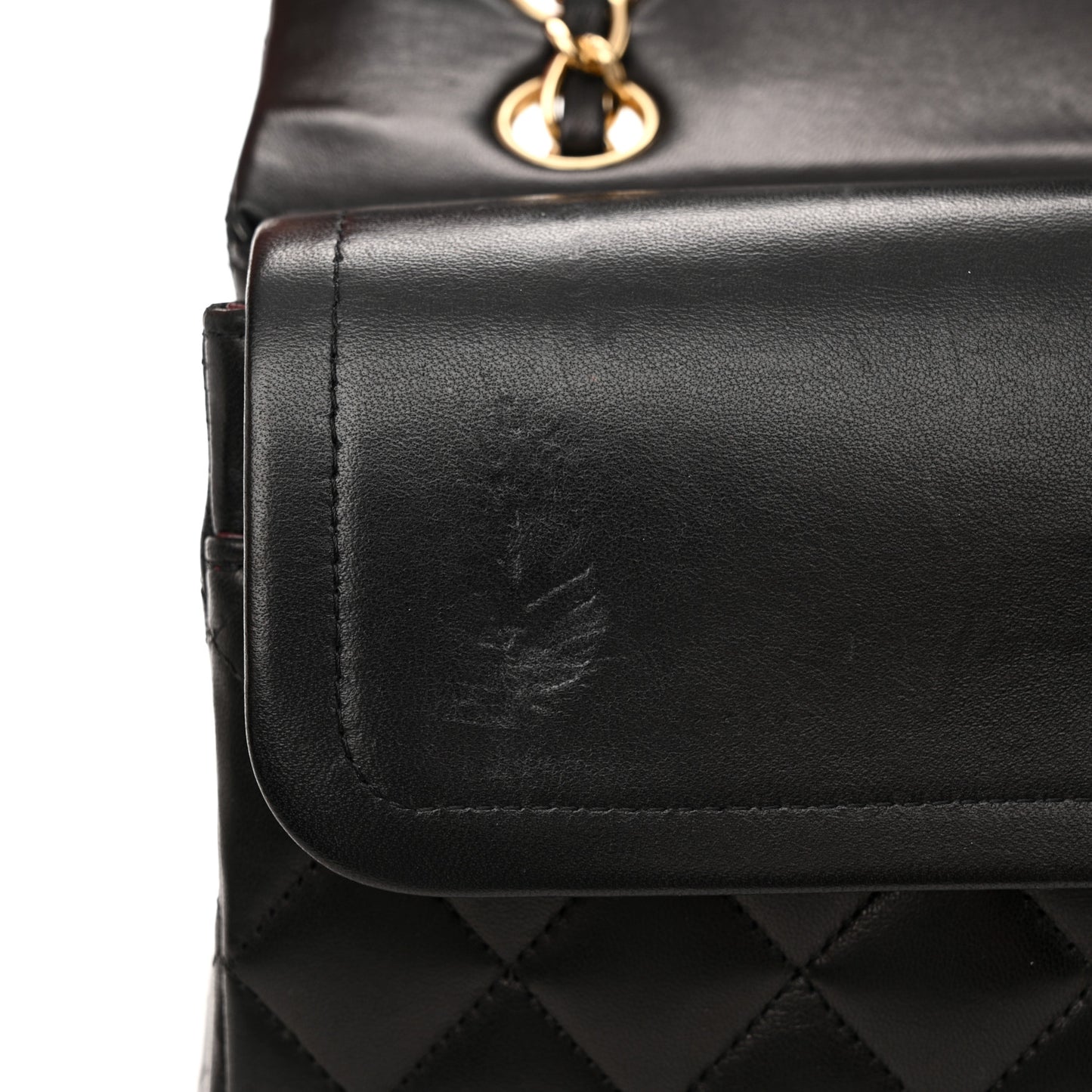 Lambskin Quilted Medium Double Flap Black