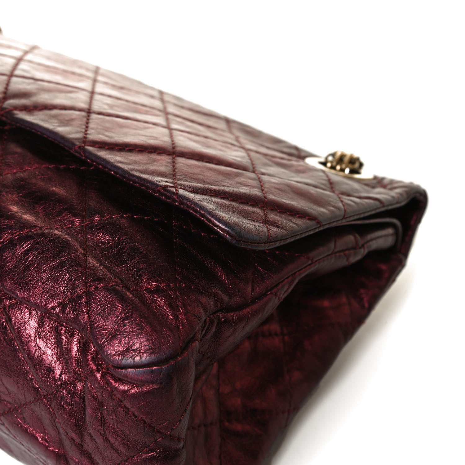 Chanel Metallic Aged Calfskin Quilted 2.55 Reissue 226 Flap Dark Red 13 of 20