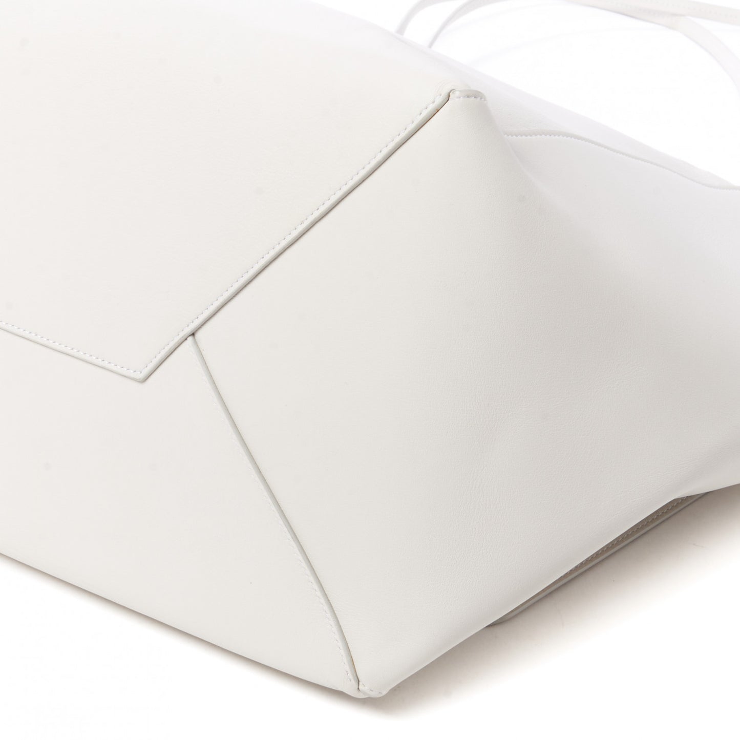 Calfskin Clasp Horizontal Cabas White