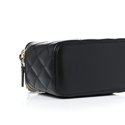 Chanel Lambskin Quilted Small Top Handle Vanity Case With Chain Black 8 of 10