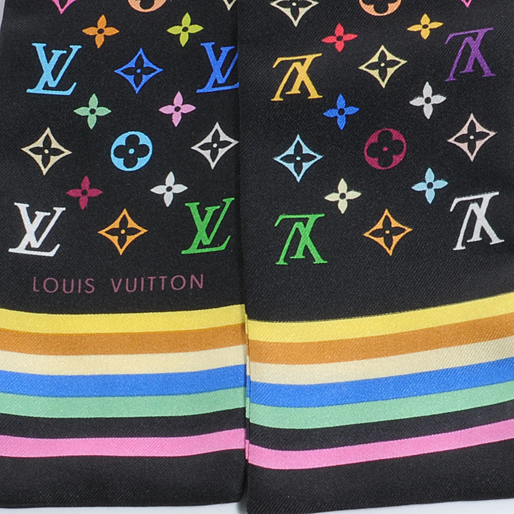 Louis Vuitton Silk Monogram Multicolor Bandeau Black 2 of 2