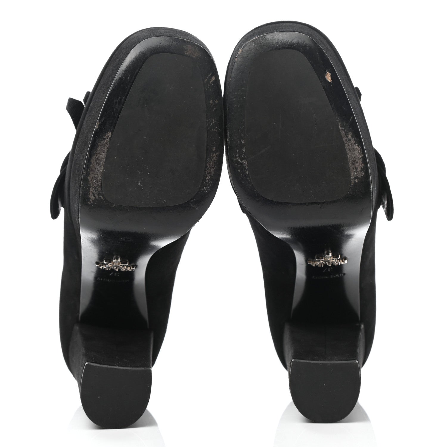Prada Suede Kiltie 110 Platform Pumps 37 Black 5 of 8