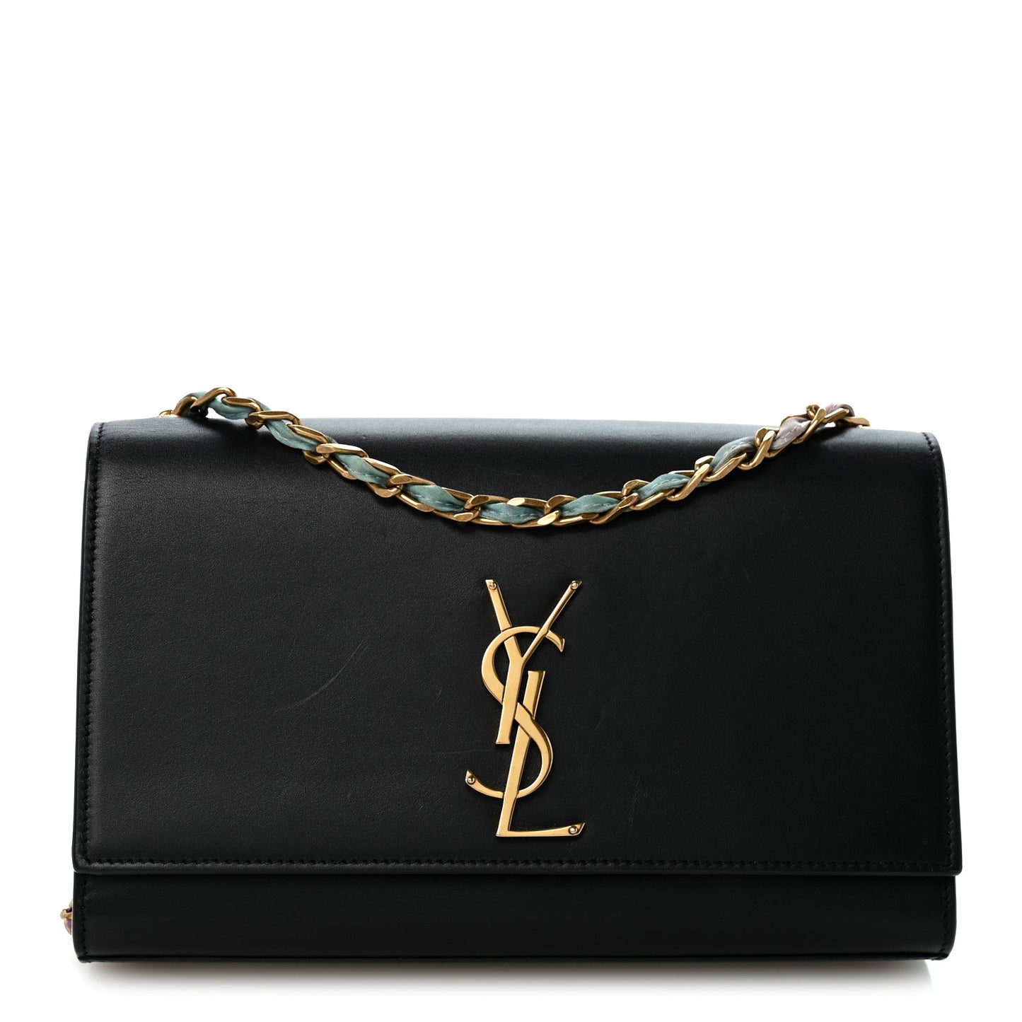 Smooth Calfskin Medium Classic Monogram Kate Satchel Black