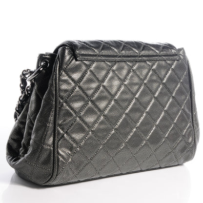 Chanel Caviar Quilted Timeless Accordion Flap Dark Silver 3 of 7