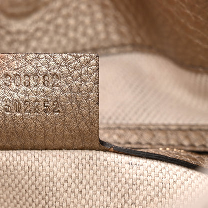Gucci Metallic Pebbled Calfskin Medium Soho Chain Shoulder Bag Golden Beige 7 of 13
