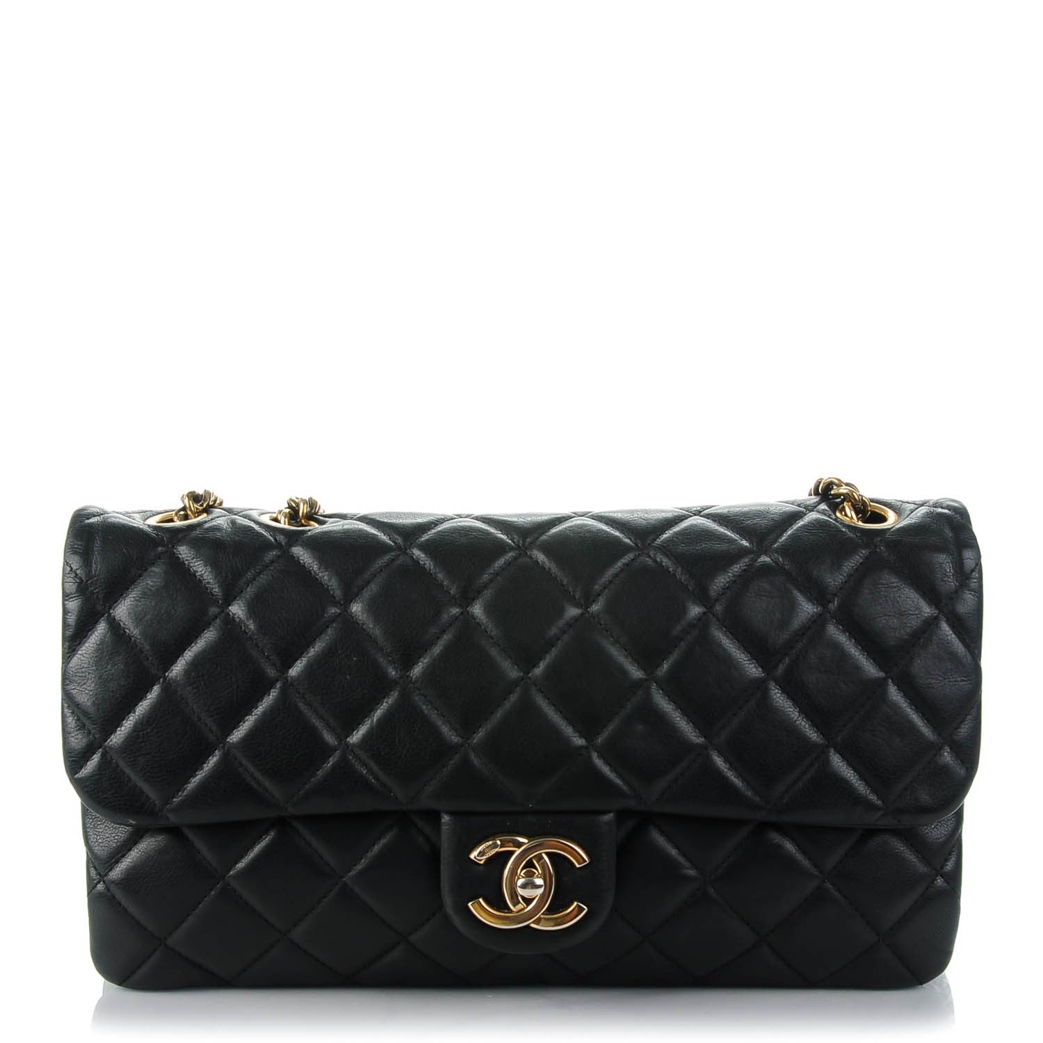 Chanel Calfskin Quilted Small CC Crown Flap Black 1 of 9