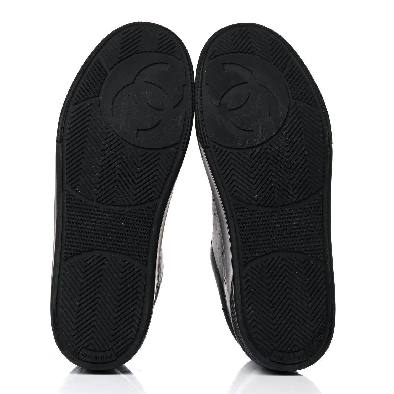 Chanel Calfskin Womens Logo Sneakers 39.5 Black 6 of 9