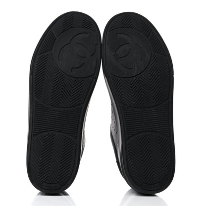 Chanel Calfskin Womens Logo Sneakers 39.5 Black 6 of 9