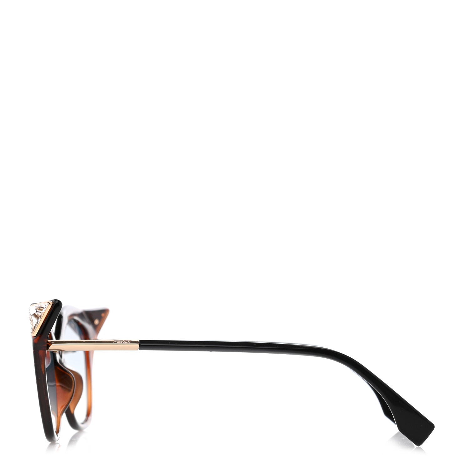 Fendi Acetate Metal FF Cat Eye Iridia Sunglasses FF 0357/S Havana 3 of 6