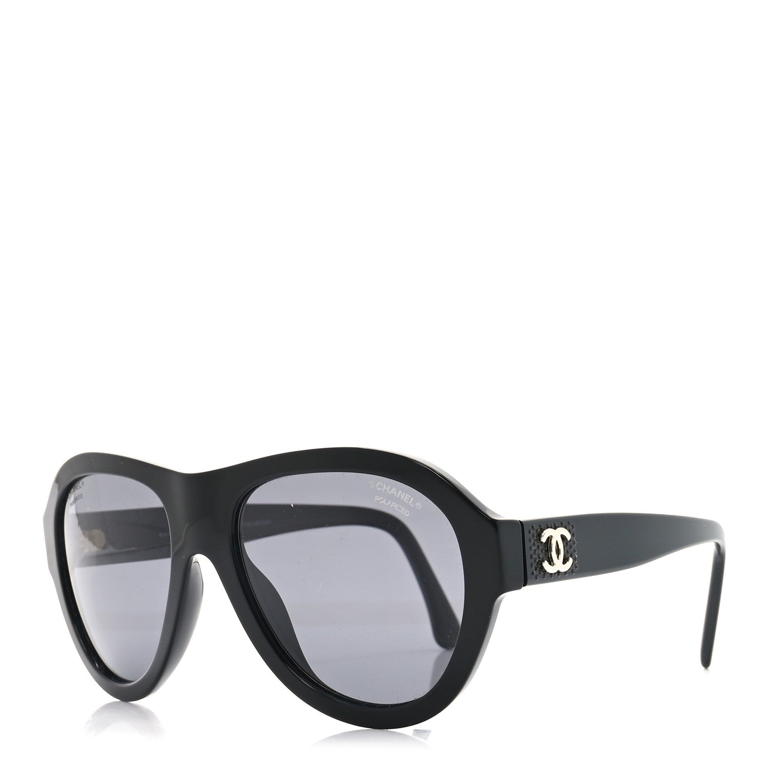 Chanel Acetate Strass Pilot Sunglasses 5467-B Black 1741645