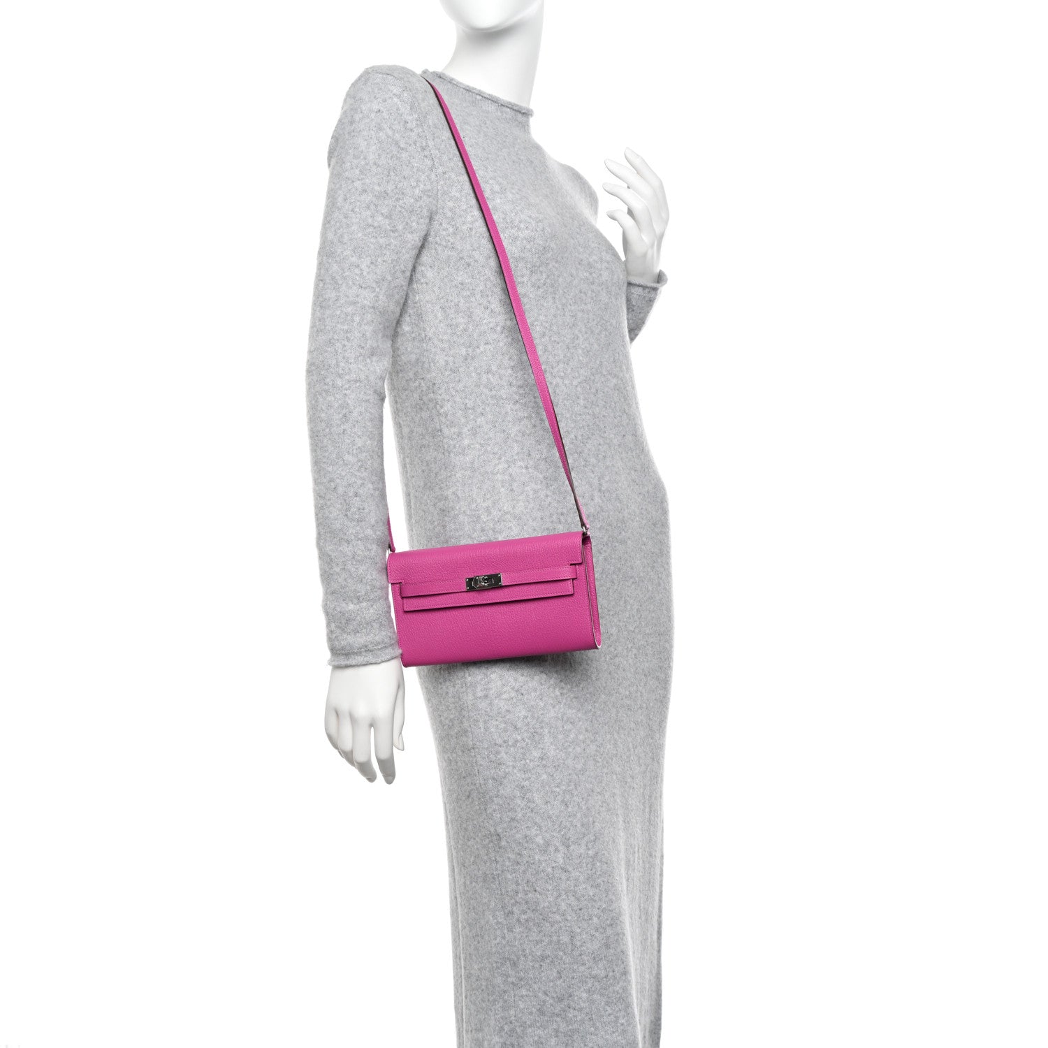 Hermes Chevre Mysore Kelly Wallet To Go Magnolia 3 of 10