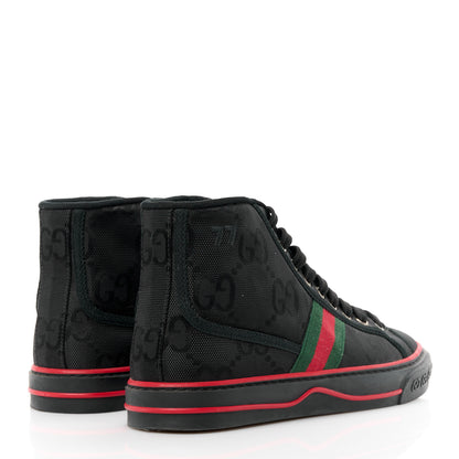 Gucci Econyl Nylon Web Monogram Off The Grid Womens 1977 Tennis High Top Sneakers 5.5 Black 4 of 9