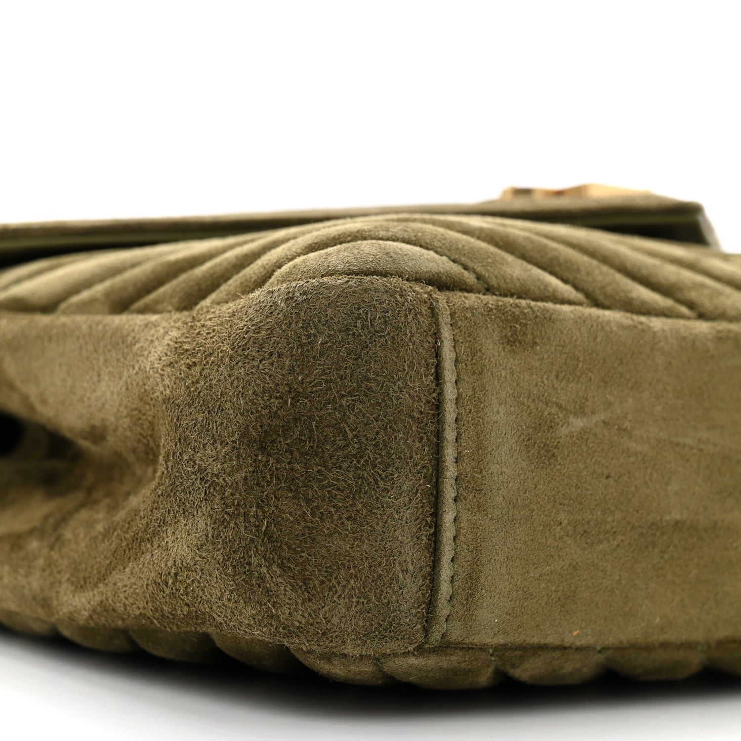 Saint Laurent Suede Matelasse Chevron Monogram Medium College Bag Loden Green 9 of 12