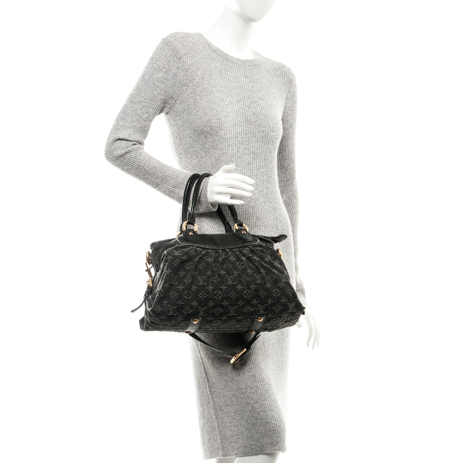 Louis Vuitton Denim Neo Cabby MM Black 2 of 7