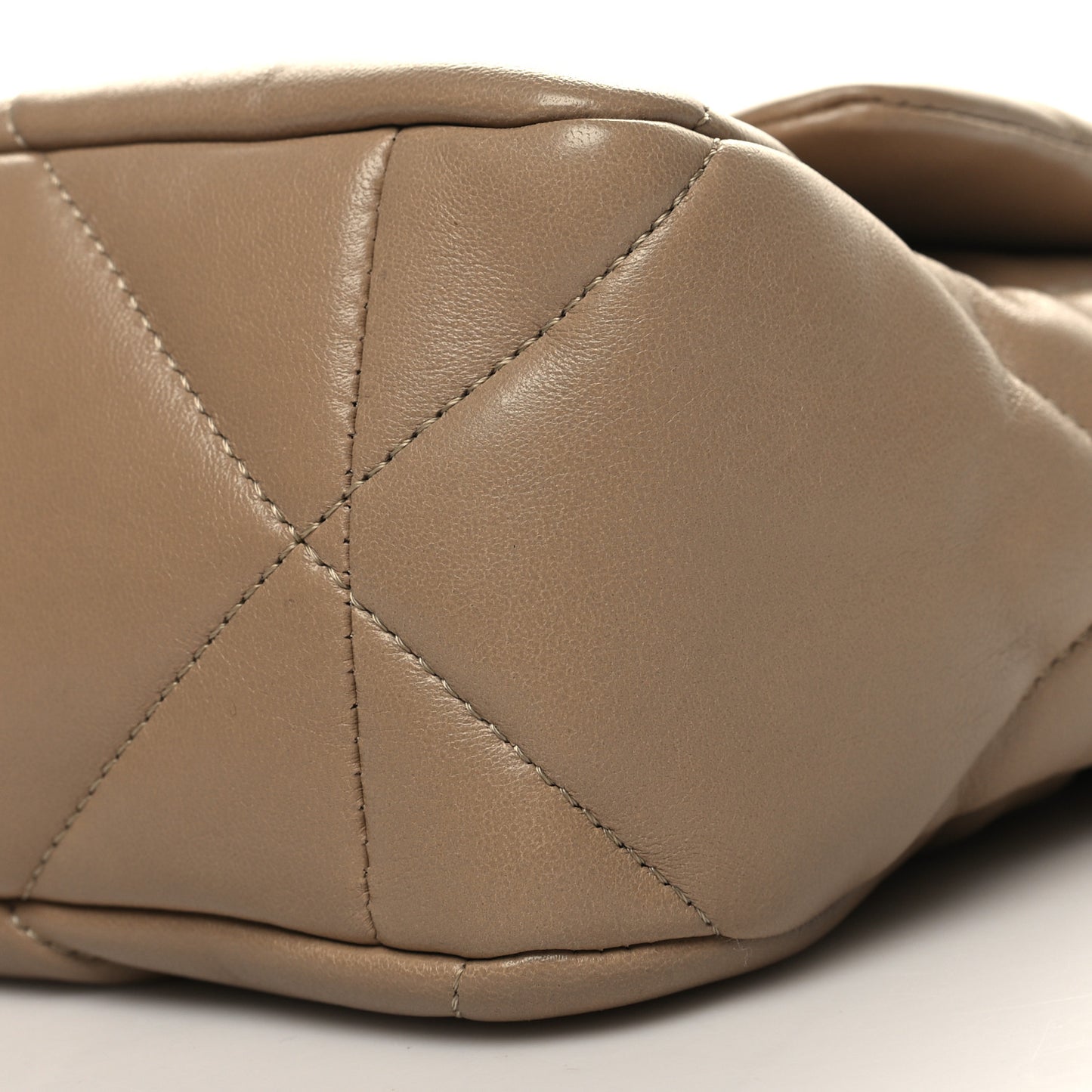 Lambskin Quilted Large Chanel 19 Flap Dark Beige
