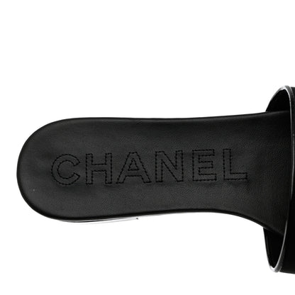 Chanel Mesh Patent Calfskin CC Mules 39.5 Black 7 of 9