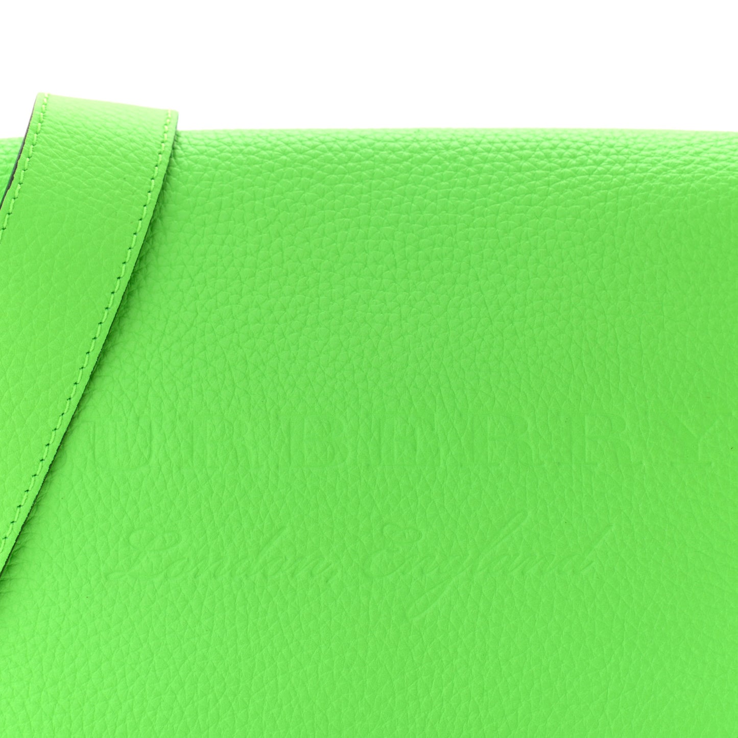 Signature Grain Burleigh Crossbody Bag Neon Green