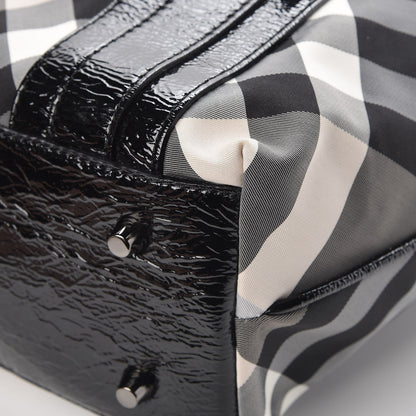 Burberry Patent Trim Smoked Check Tote Black 14 of 14