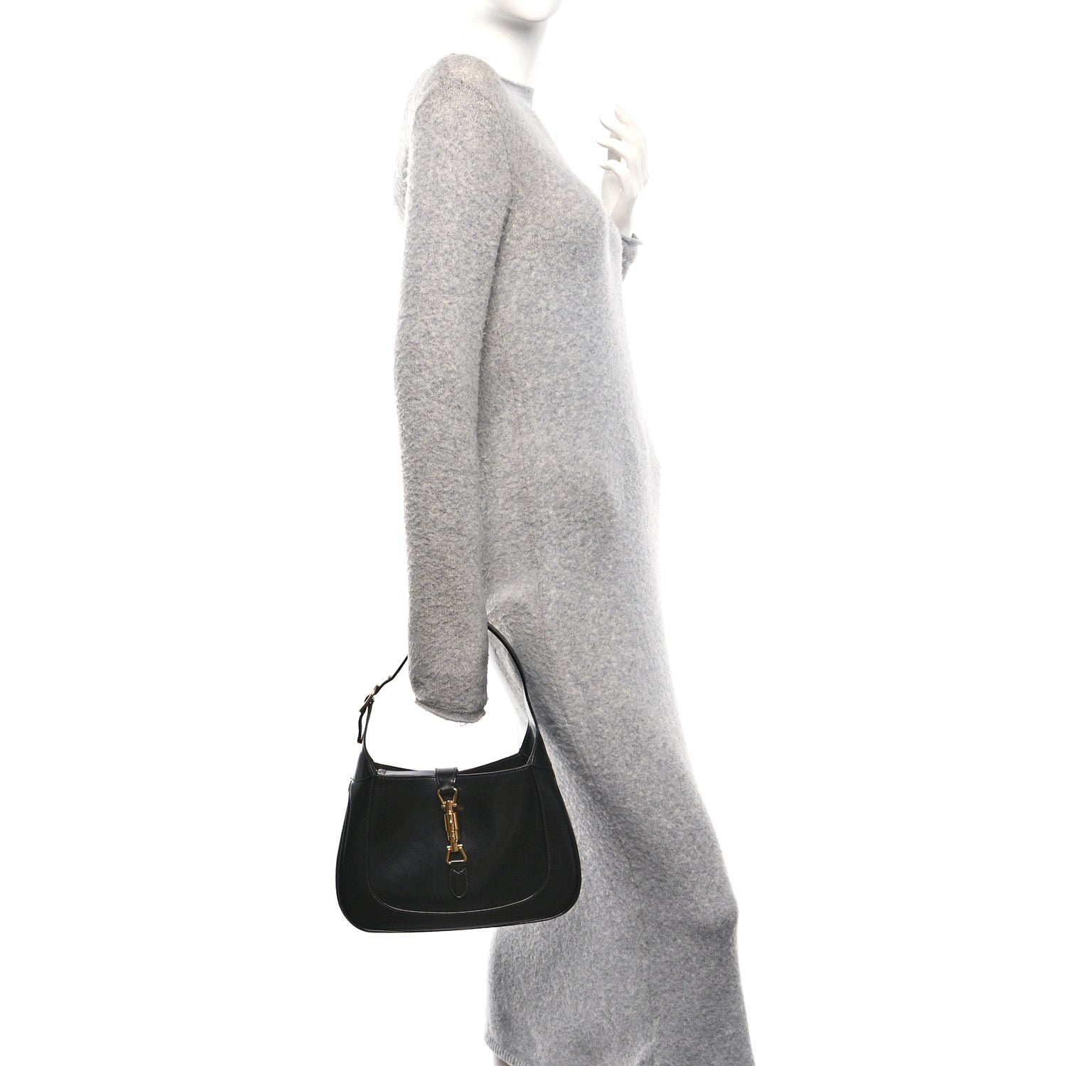 Gucci Boarded Dyana Lux Calfskin Small Jackie 1961 Hobo Black 2 of 10