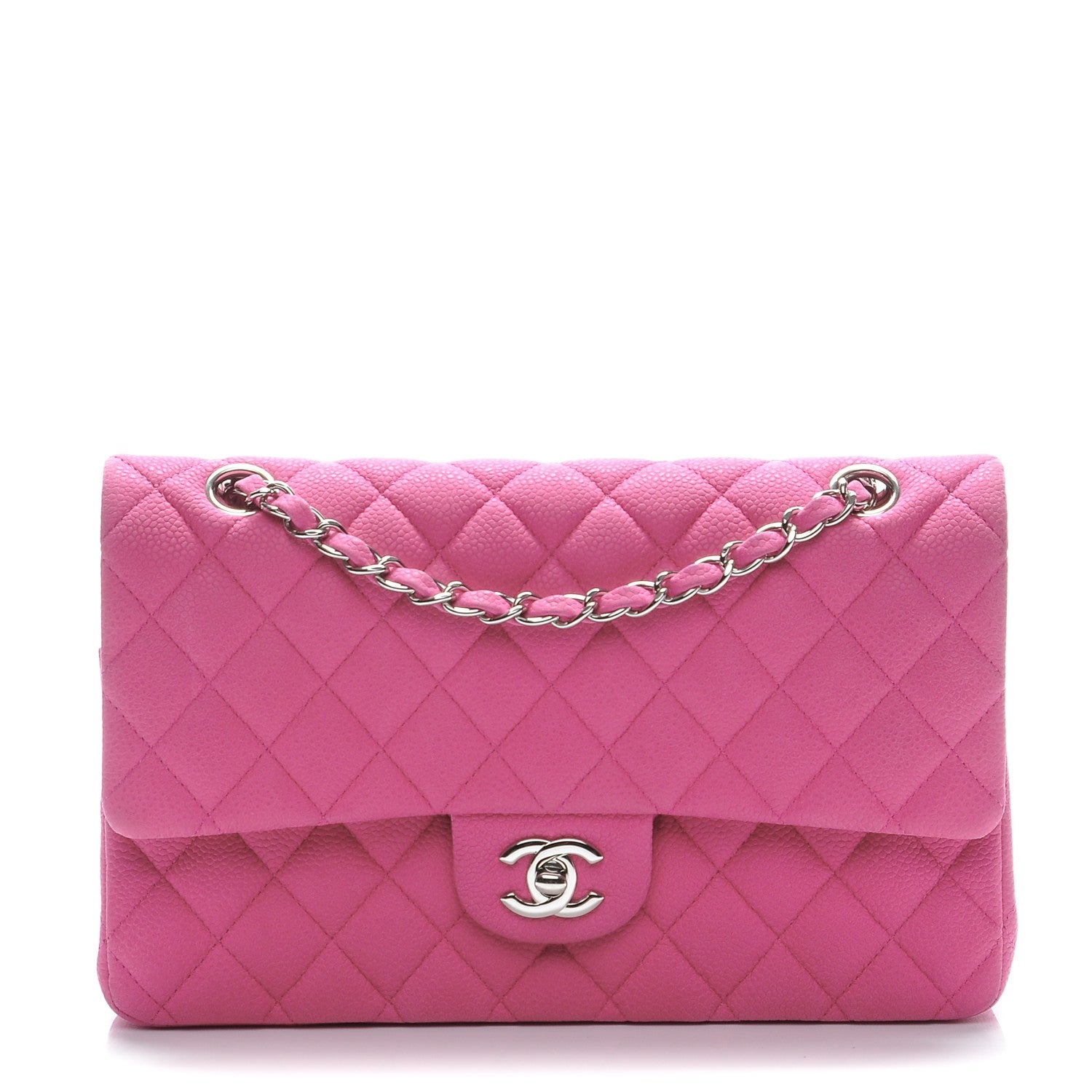 Chanel Iridescent Caviar Quilted Medium Double Flap Pink 1 of 8