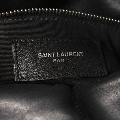Saint Laurent Lambskin Quilted Medium Loulou Puffer Monogram Chain Satchel Black 6 of 13