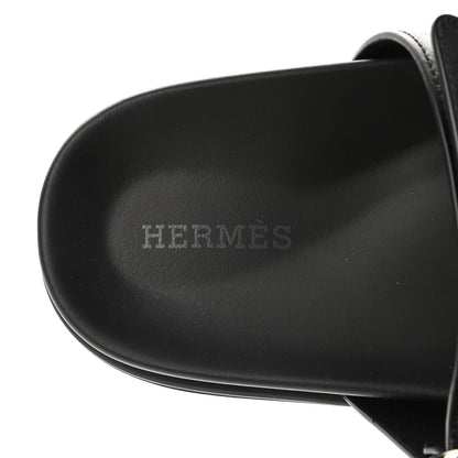 Hermes Calfskin Womens Chypre Sandals 35 Black 6 of 8