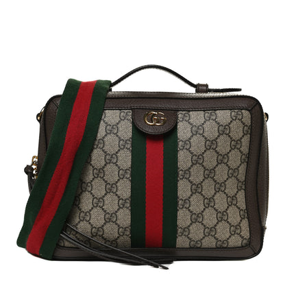 Gucci GG Supreme Web Small Ophidia Top Handle Shoulder Bag Brown 1 of 14