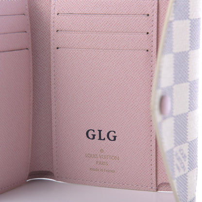 Louis Vuitton Damier Azur Victorine Wallet Rose Ballerine 8 of 9