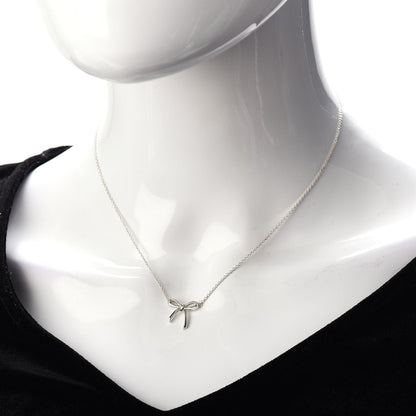 Tiffany Sterling Silver Small Bow Pendant Necklace 2 of 4