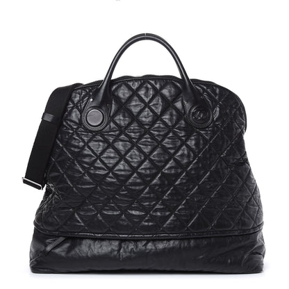 Chanel Coated Canvas Quilted Large Garment Travel Bag Black 1 of 16