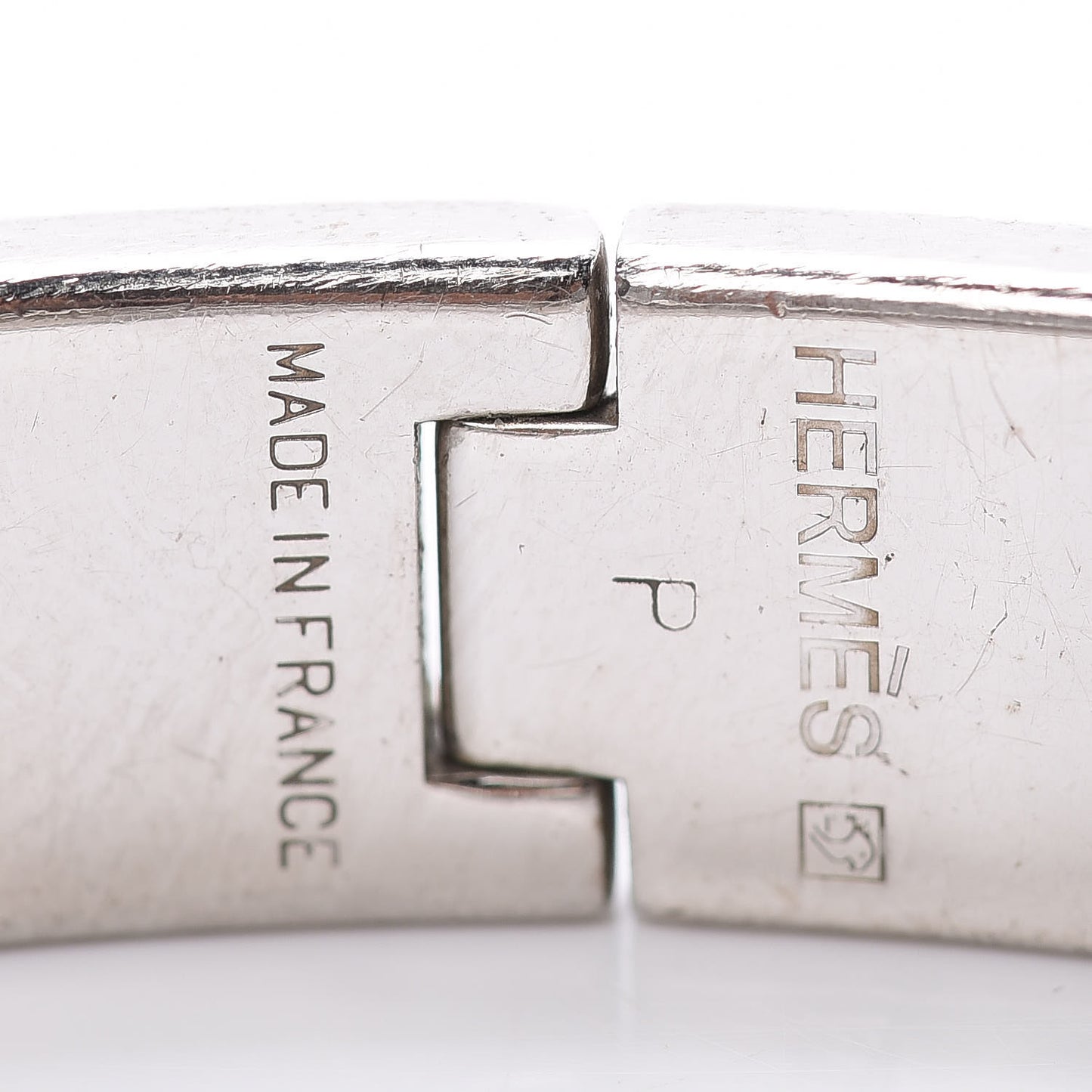 Enamel Narrow Clic Clac H Bracelet GM White