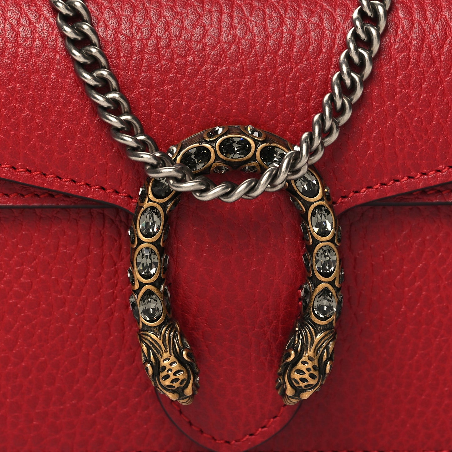 Calfskin Super Mini Dionysus Shoulder Bag Hibiscus Red