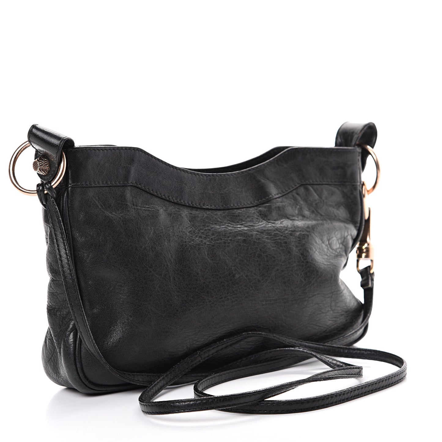 Agneau Giant 12 Rose Gold Hardware Hip Black