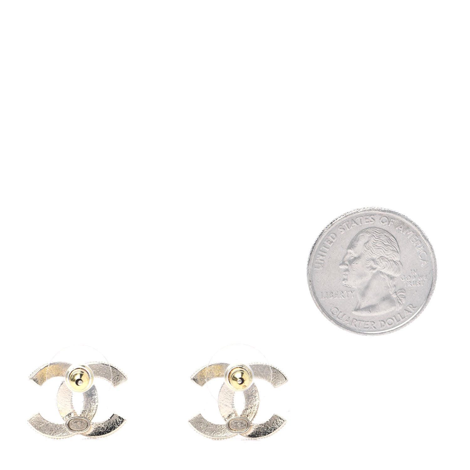 Chanel Crystal Pearl CC Earrings Gold 2 of 6