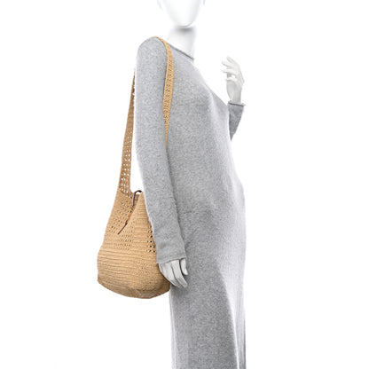 Saint Laurent SAINT LAURENT Raffia Monogram Le 5 A 7 Hobo Natural 2 of 9