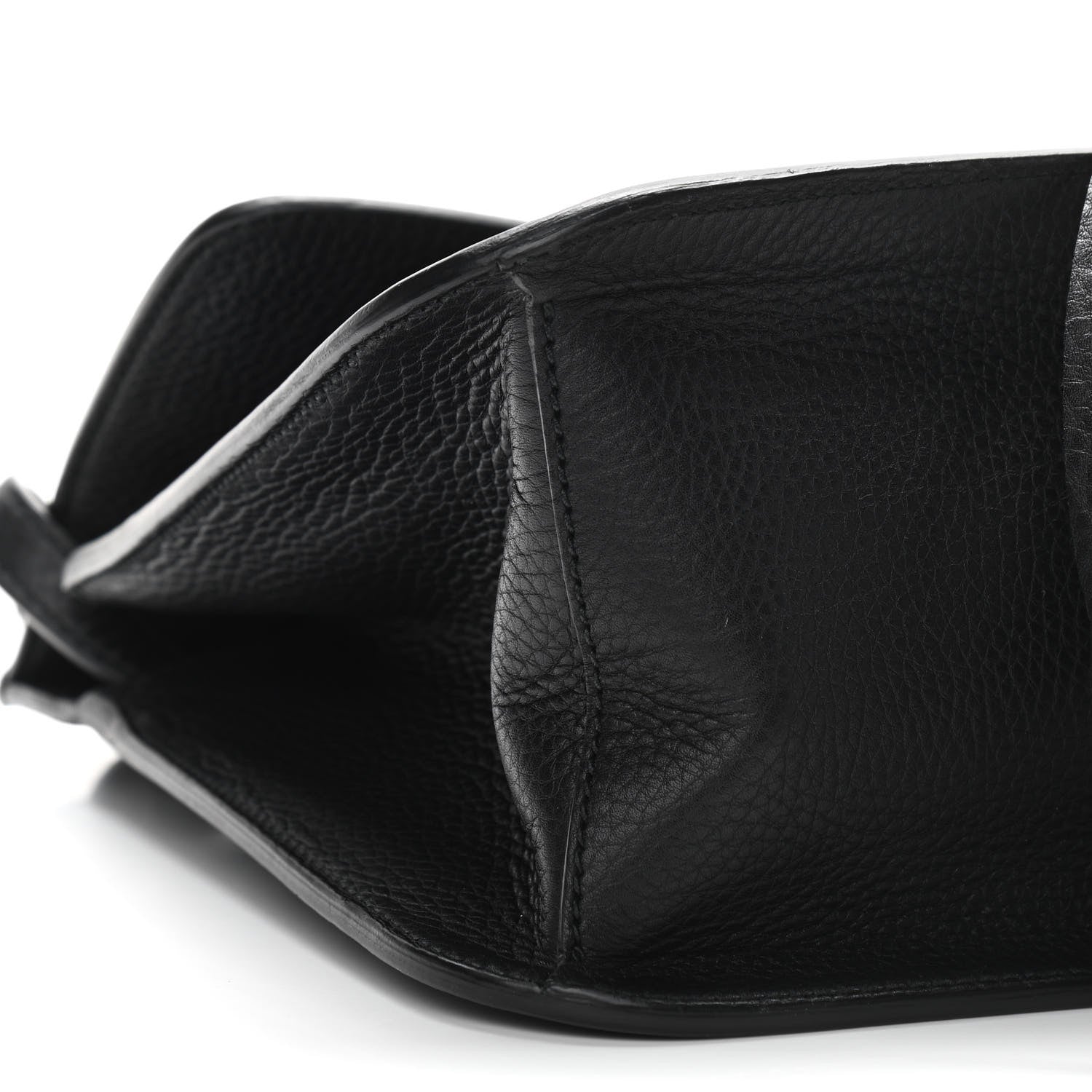 Gucci Pebbled Calfskin Medium Bamboo Daily Flap Shoulder Bag Black 8 of 9